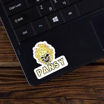 Sticker Skull Pansy Laptop Image