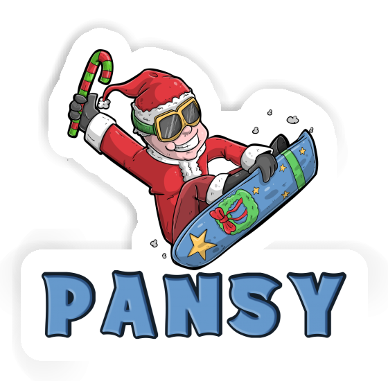 Autocollant Pansy Snowboarder de Noël Gift package Image