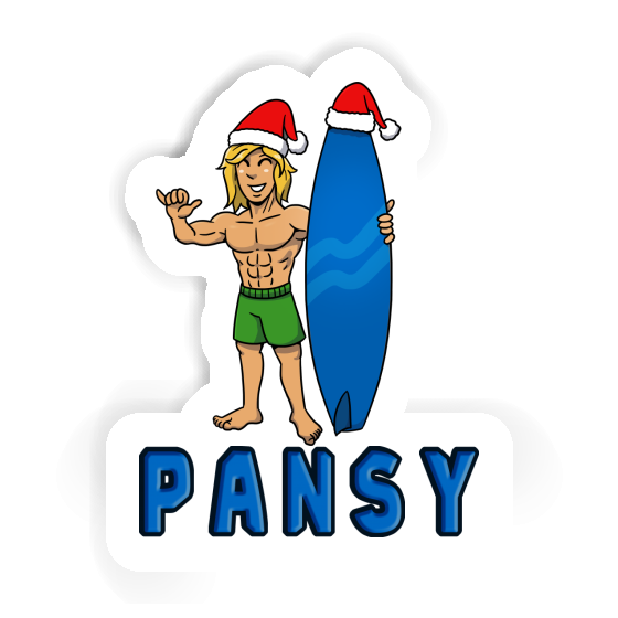 Pansy Sticker Christmas Surfer Notebook Image