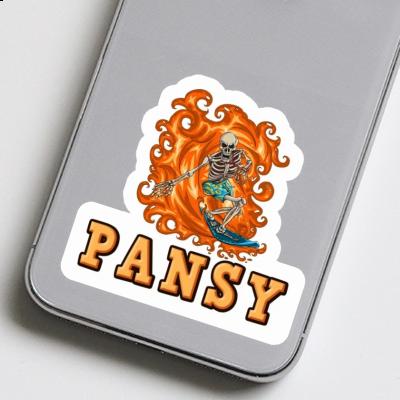 Pansy Sticker Wellenreiter Laptop Image