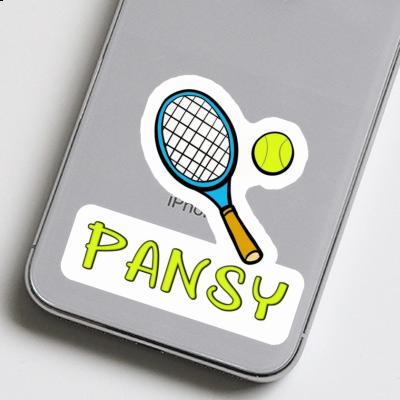 Sticker Tennis Racket Pansy Notebook Image