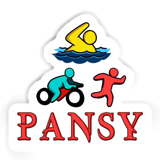 Sticker Pansy Triathlete Notebook Image