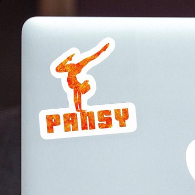 Sticker Yoga-Frau Pansy Laptop Image