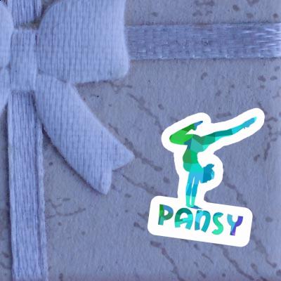 Sticker Yoga Woman Pansy Gift package Image