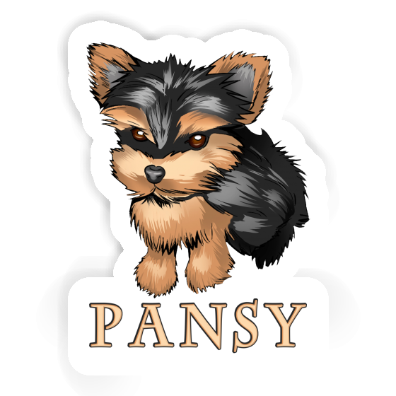 Sticker Yorkie Pansy Notebook Image