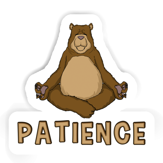 Sticker Patience Yoga-Bär Notebook Image