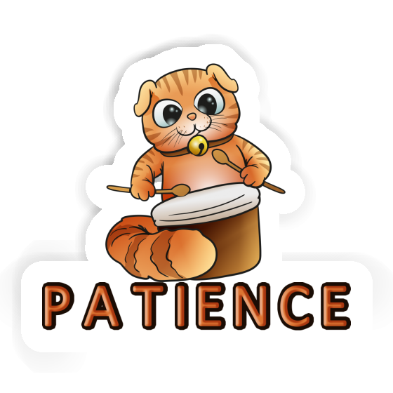 Chat-tambour Autocollant Patience Laptop Chat-tambour Autocollant Patience Laptop Image