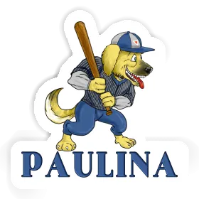 Sticker Paulina Baseball Dog Image