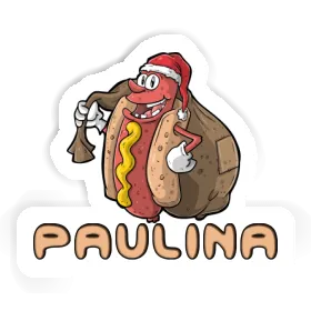 Sticker Paulina Christmas Hot Dog Image