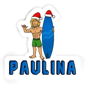 Christmas Surfer Sticker Paulina Image