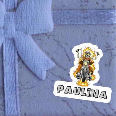 Motorcycle Rider Sticker Paulina Laptop Image