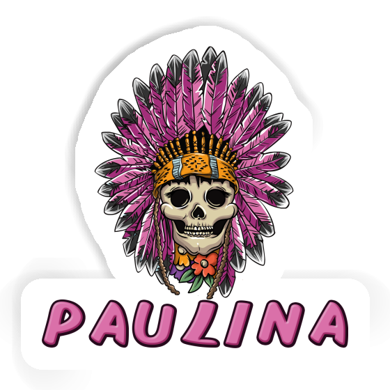 Sticker Womens Skull Paulina Laptop Image