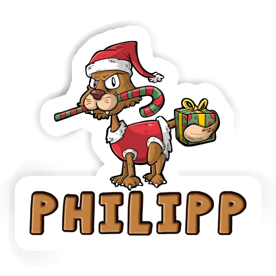 Autocollant Chat de Noël Philipp Gift package Image