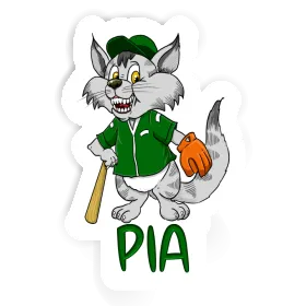 Autocollant Pia Chat de baseball Image