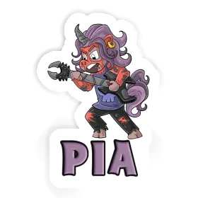 Sticker Pia Rockendes Einhorn Image