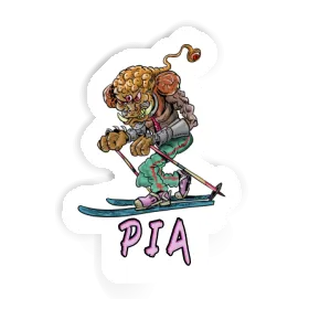 Sticker Telemark Skier Pia Image