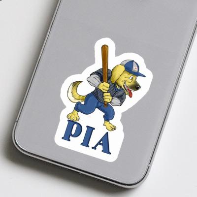 Sticker Pia Baseball Dog Laptop Image