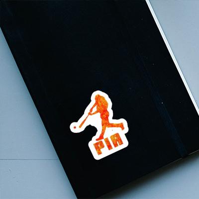 Sticker Pia Baseball Player Laptop Image