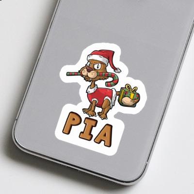 Pia Autocollant Chat de Noël Laptop Image