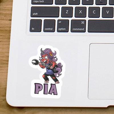 Sticker Pia Rockendes Einhorn Notebook Image