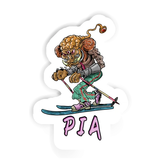 Sticker Telemark Skier Pia Gift package Image