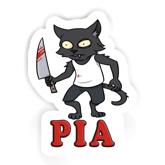 Psycho-Katze Sticker Pia Laptop Image