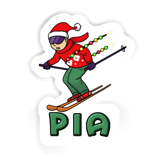 Christmas Skier Sticker Pia Notebook Image