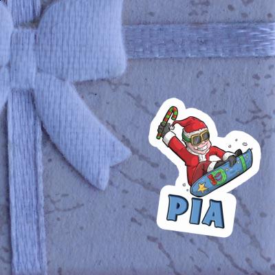 Pia Sticker Christmas Snowboarder Image