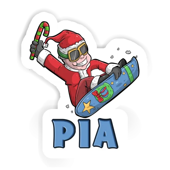 Pia Sticker Christmas Snowboarder Gift package Image