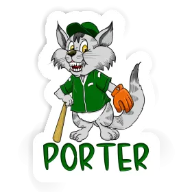 Sticker Baseball-Katze Porter Image