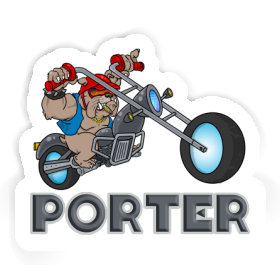 Motorbike Rider Sticker Porter Image