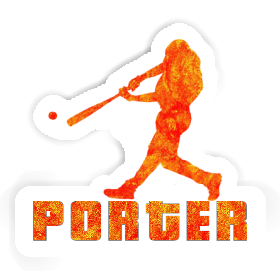 Porter Sticker Baseball Player Image