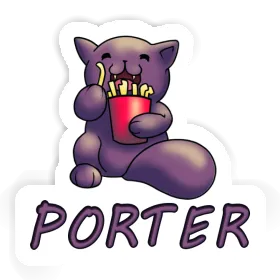 Porter Autocollant Chat-frites Image
