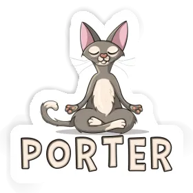 Aufkleber Porter Yoga-Katze Image