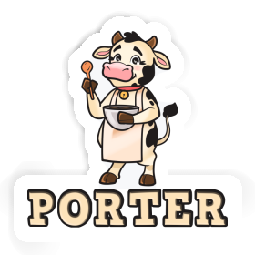 Sticker Porter Cow Image