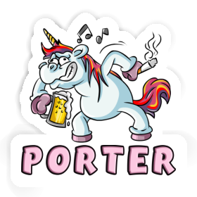 Aufkleber Porter Party-Einhorn Image