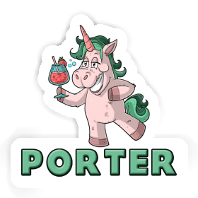 Porter Sticker Party Unicorn Image