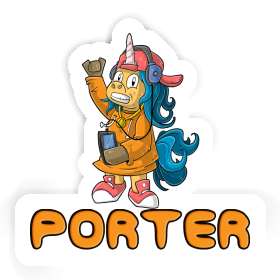 Sticker Porter Hip-Hop Unicorn Image
