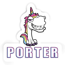 Porter Sticker Grinning Unicorn Image