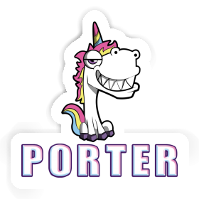 Sticker Porter Grinse-Einhorn Image