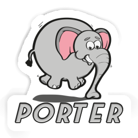 Sticker Jumping Elephant Porter Image