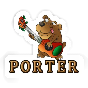 Porter Sticker Guitar Dog Image