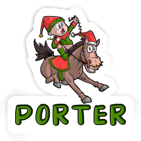 Autocollant Cheval de Noël Porter Image