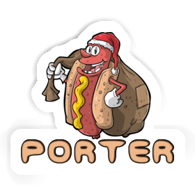 Sticker Christmas Hot Dog Porter Image