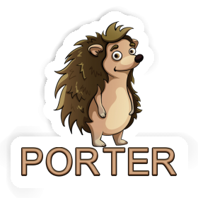 Sticker Porter Standing Hedgehog Image