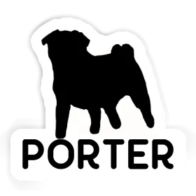 Sticker Porter Pug Image