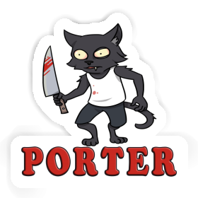 Aufkleber Psycho-Katze Porter Image