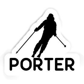 Sticker Skifahrerin Porter Image