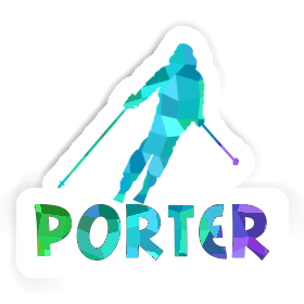 Sticker Skifahrerin Porter Image