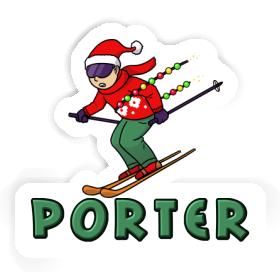 Sticker Porter Christmas Skier Image